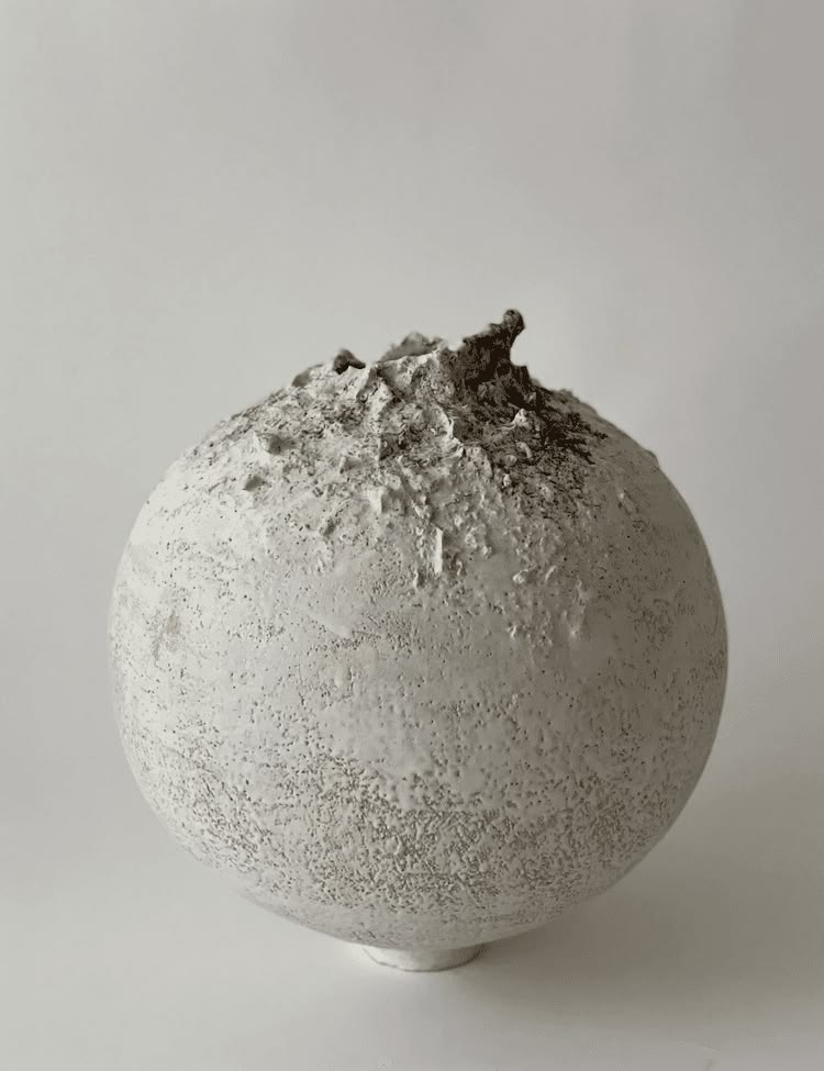 Smoke Satin Moon Vase