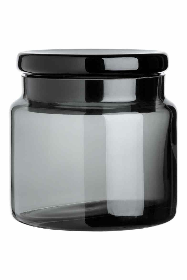 Smoke Satin Storage Jar